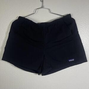 Patagonia Black 4" Baggies Activewear Shorts Women's Sz Large Drawstring Black